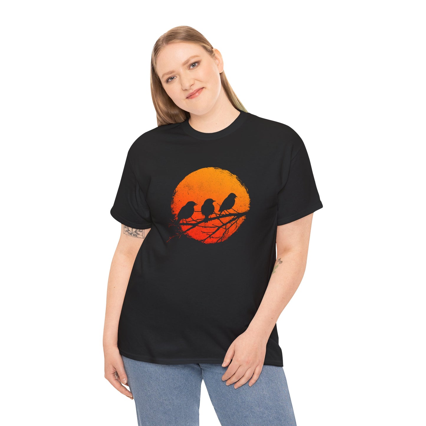 Unisex T-shirt Birds in the Sun in Orange