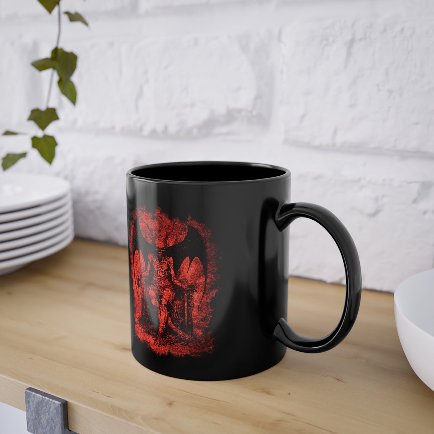Mug Devil on his Throne in Hell in Red