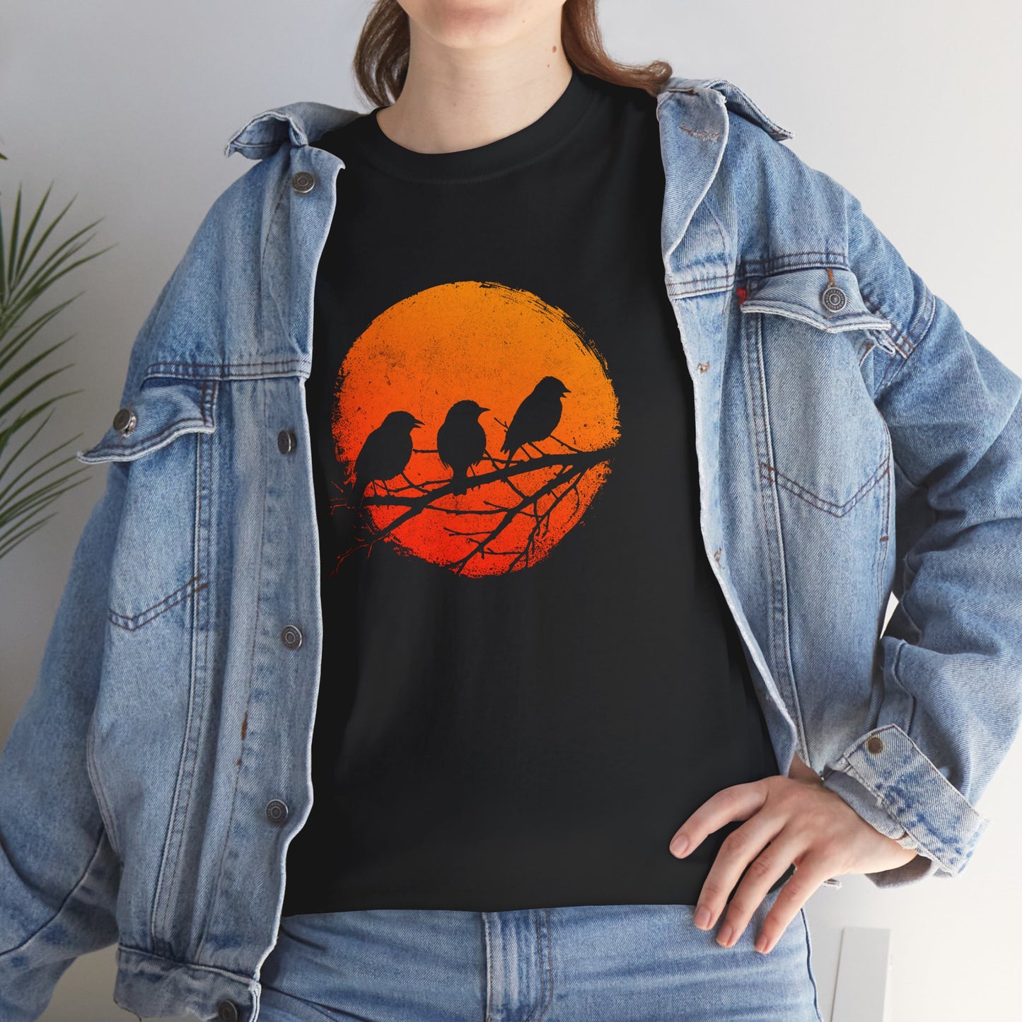 Unisex T-shirt Birds in the Sun in Orange