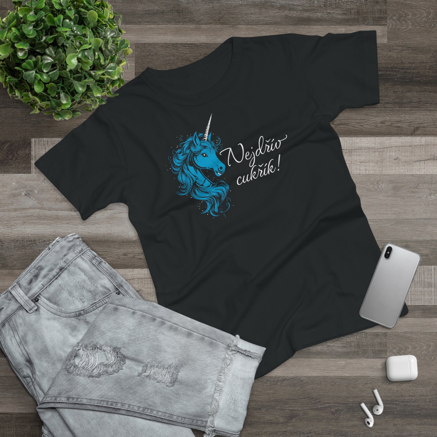 Women's T-shirt Unicorn - First candy in blue CZ Edition