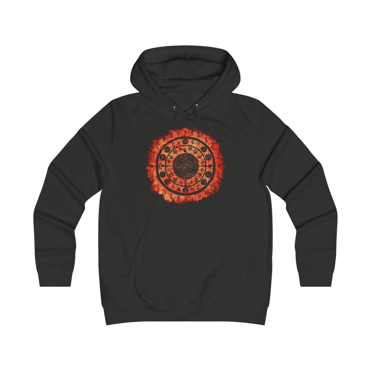 Girlie Hoodie Witchcraft seal in Orange