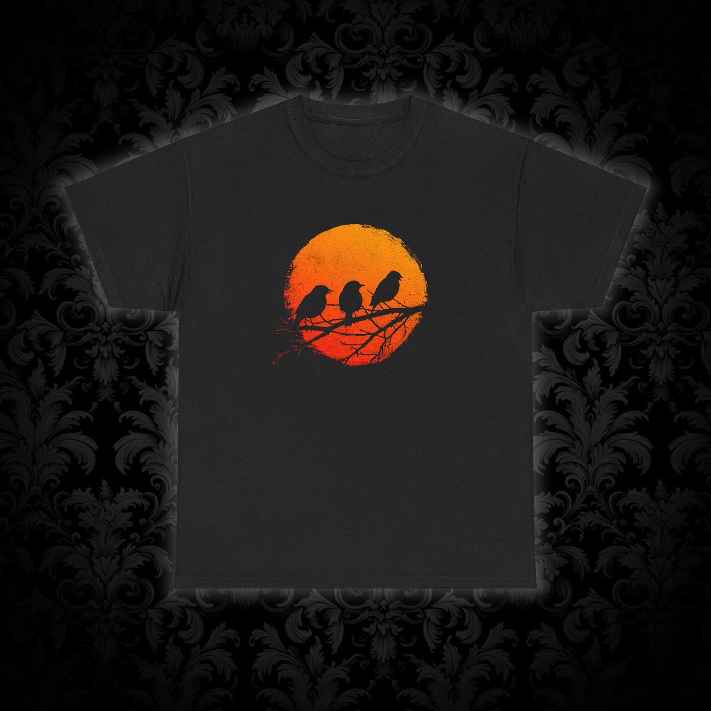 Unisex T-shirt Birds in the Sun in Orange
