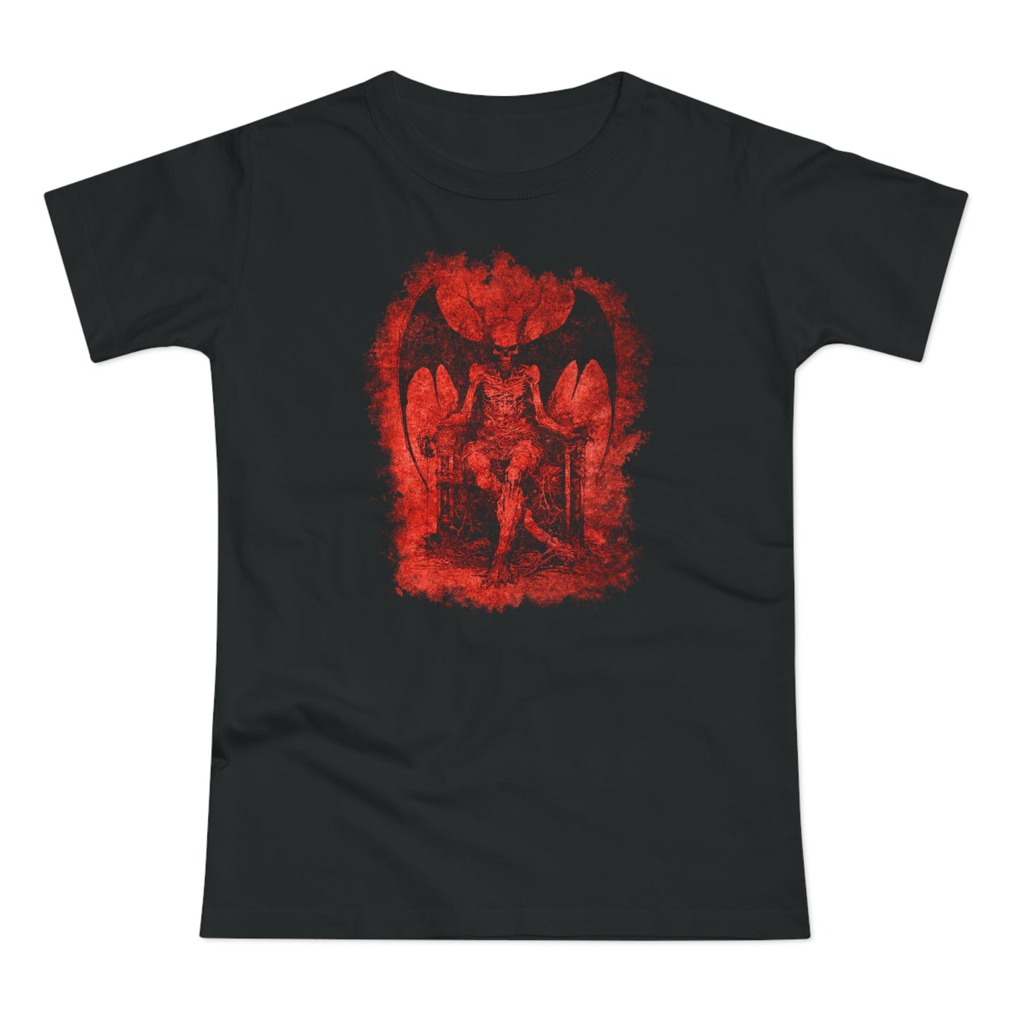 Women's T-shirt Devil on his Throne in Red