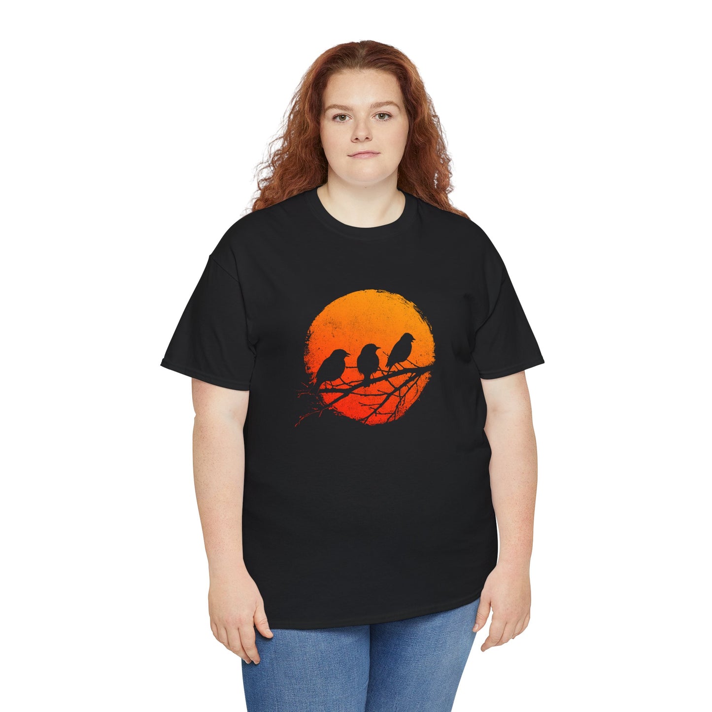 Unisex T-shirt Birds in the Sun in Orange