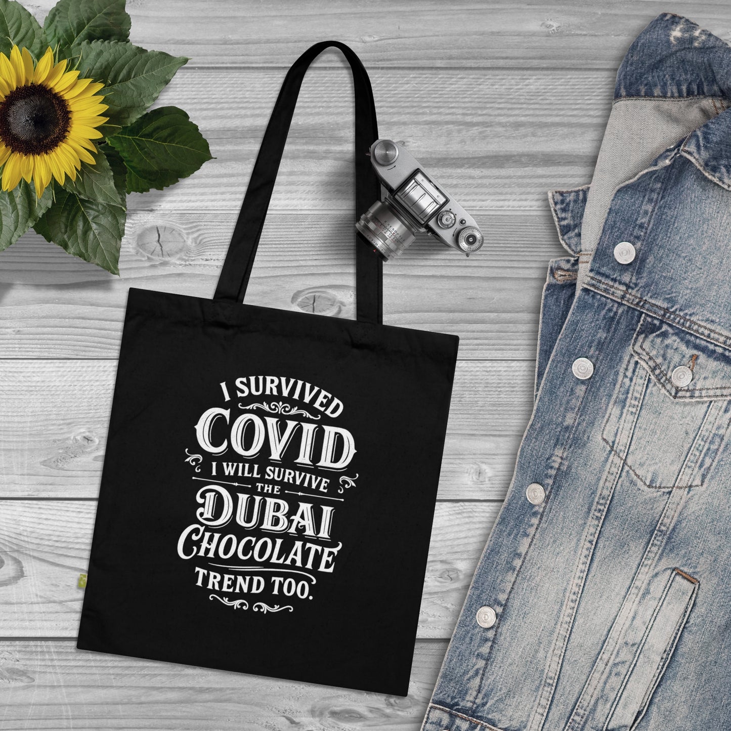 Tote Bag Dubai Chocolate Trend in White