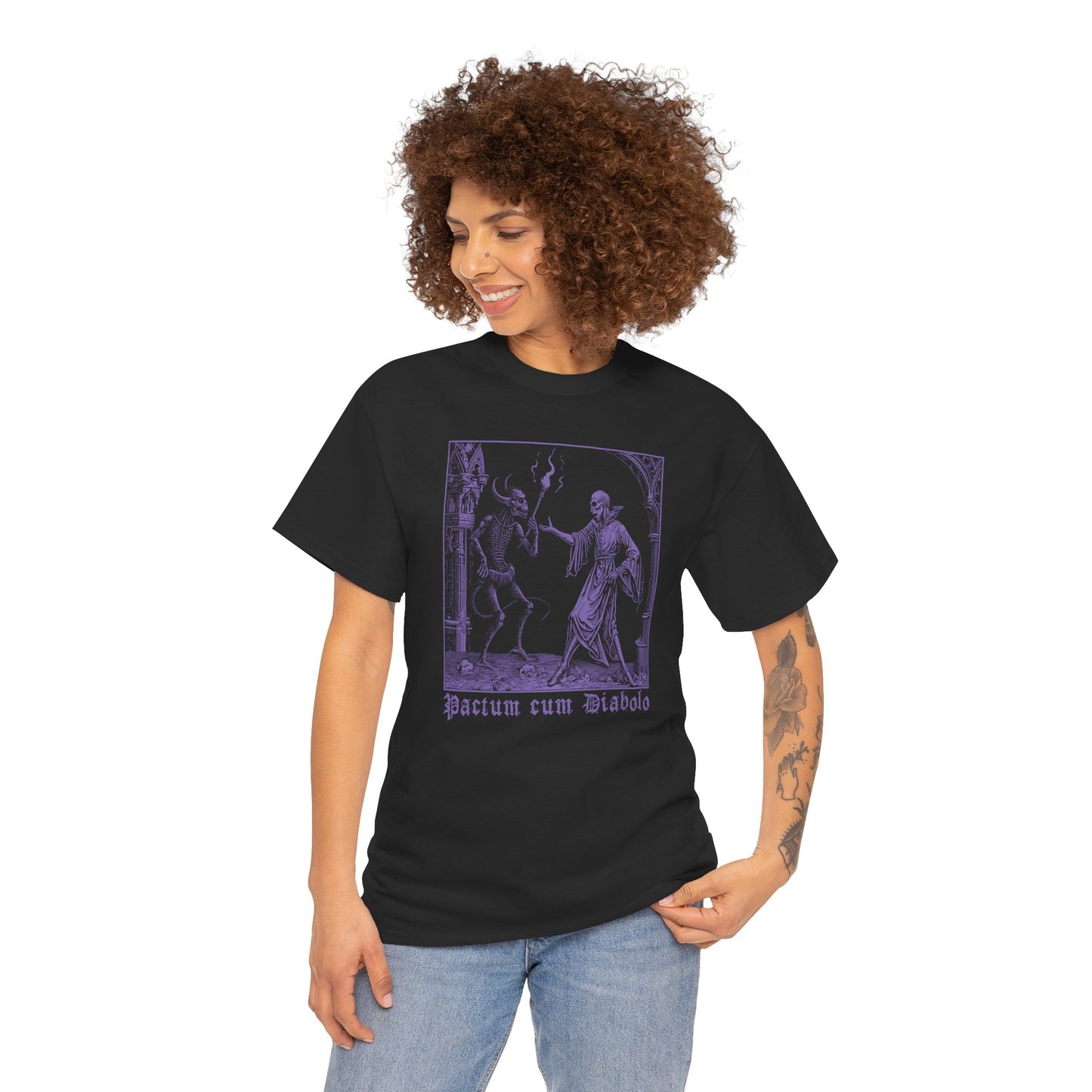 Unisex T-shirt Pactum cum Diabolo in Purple