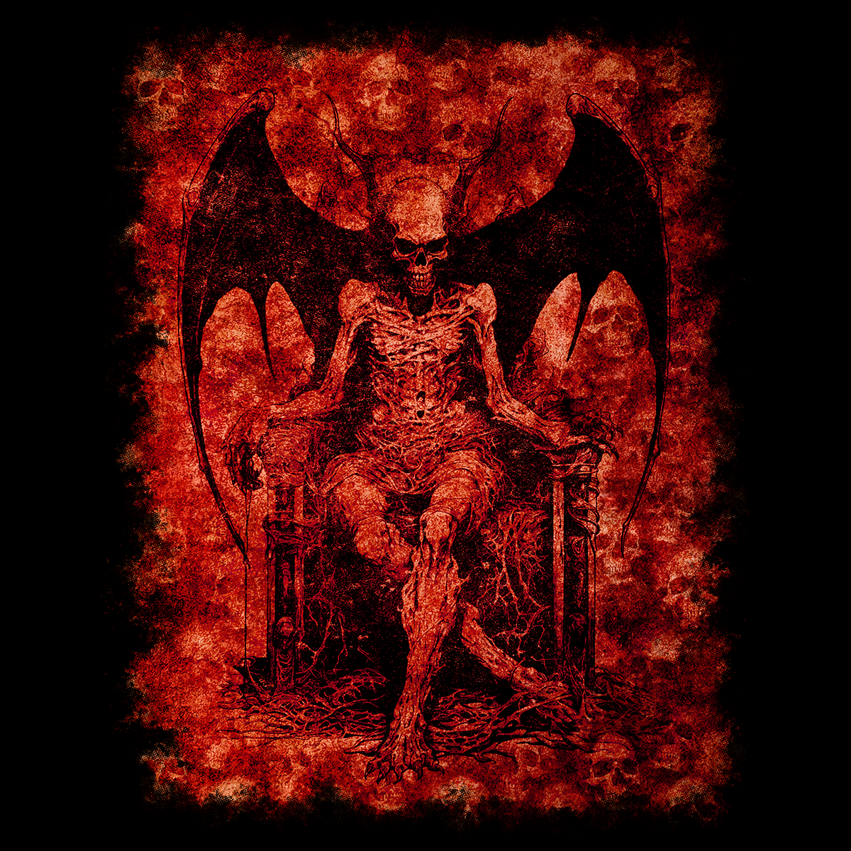 Tote Bag Devil on his Throne in Red