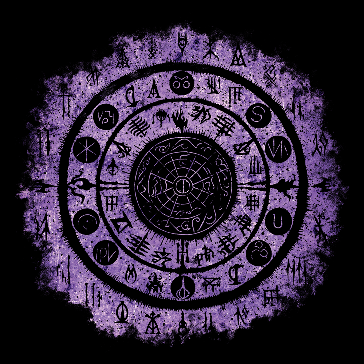 Women's T-shirt Witchcraft Seal in Purple
