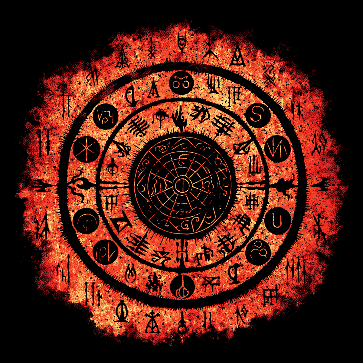 Unisex Pullover Hoodie Witchcraft seal - Orange