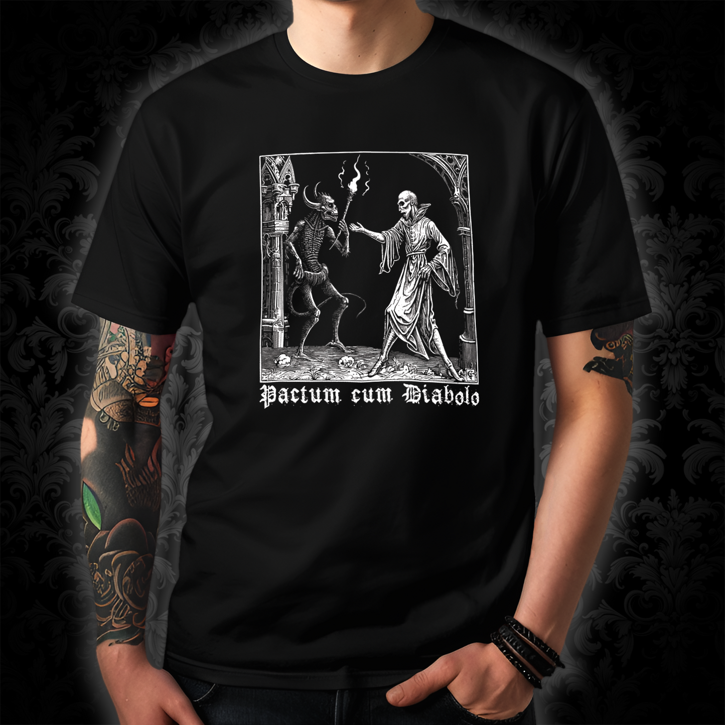 Unisex T-shirt Pactum cum Diabolo in White