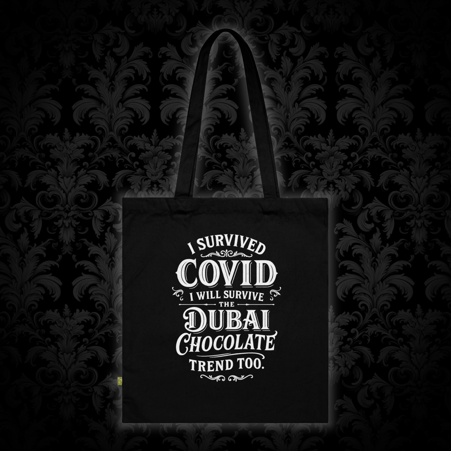 Tote Bag Dubai Chocolate Trend in White