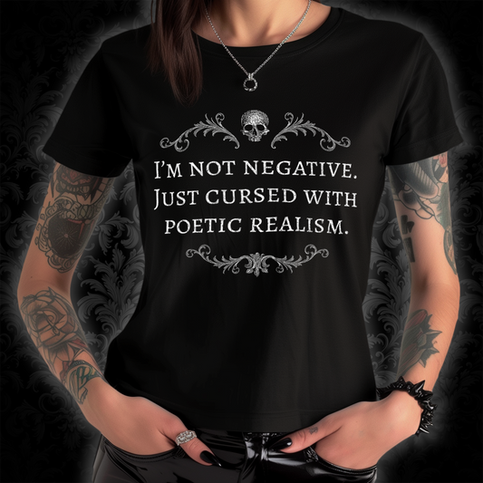 Women's T-shirt Cursed with poetic realism in White