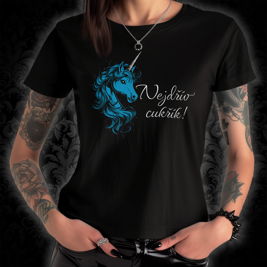 Women's T-shirt Unicorn - First candy in blue CZ Edition