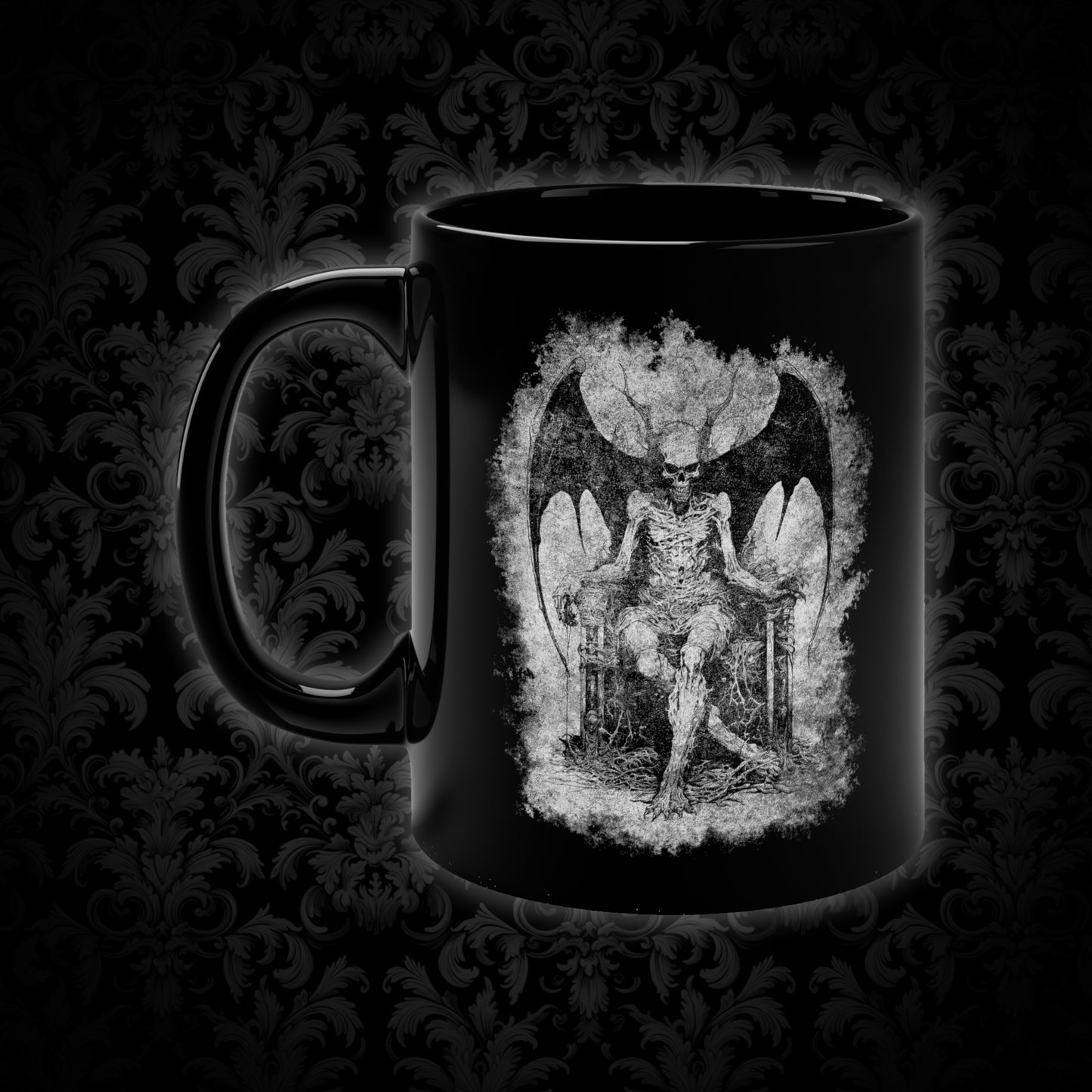Mug Devil on his Throne in Hell in Grey