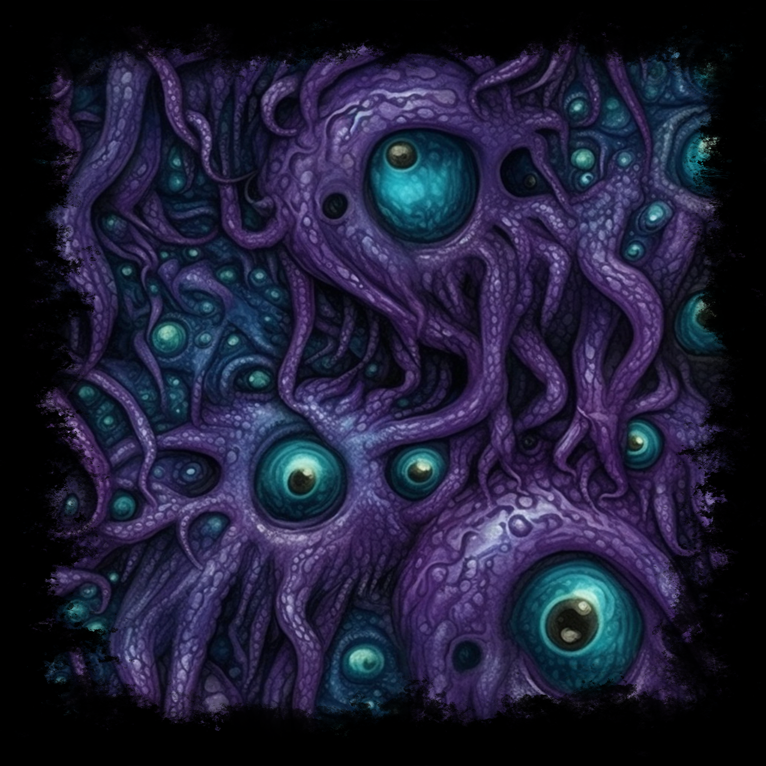 Purple Tentacloid with Eyes