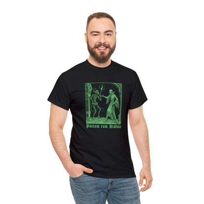 Unisex T-shirt Pactum cum Diabolo in Green - Frogos Design