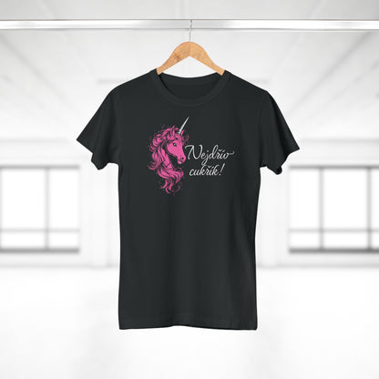 Women's T-shirt Unicorn - First candy in pink CZ Edition