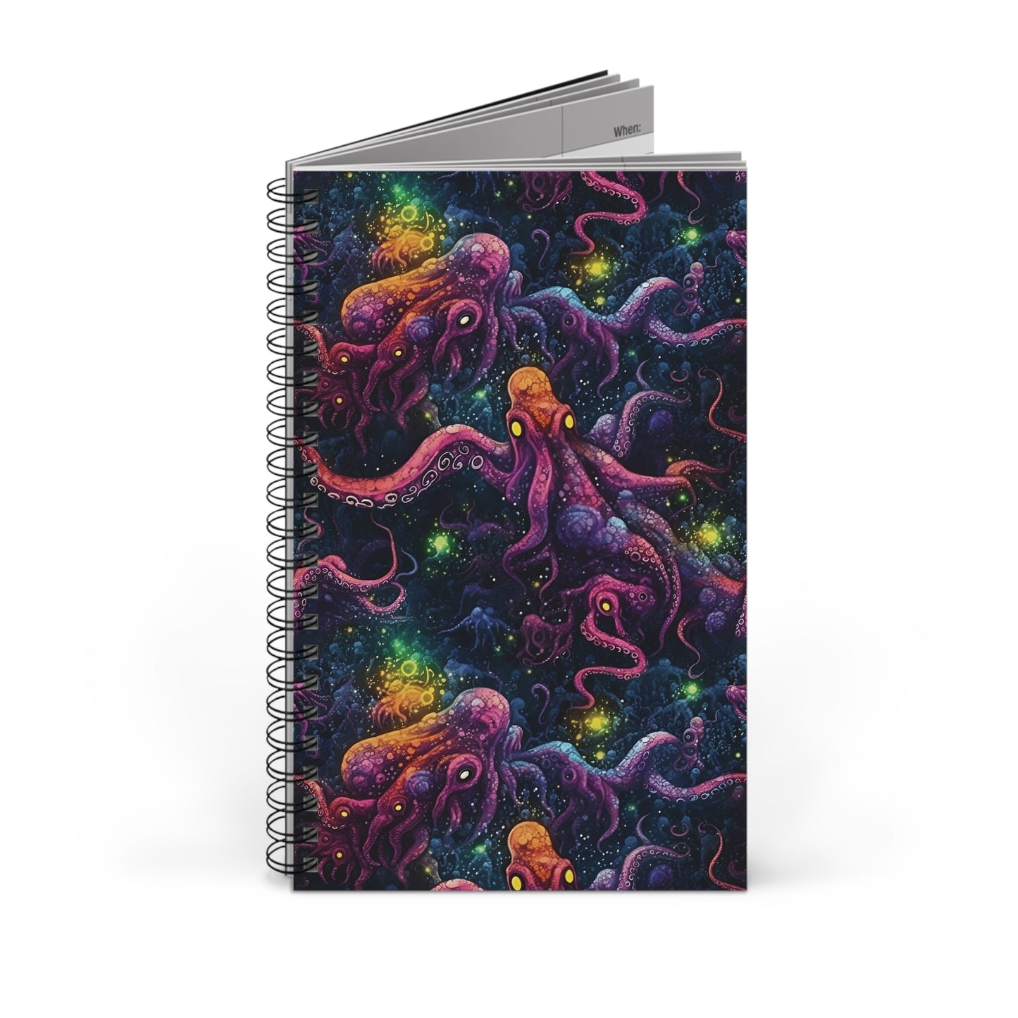 Spiral Notebook Purple Cosmic Tentacles - Frogos Design