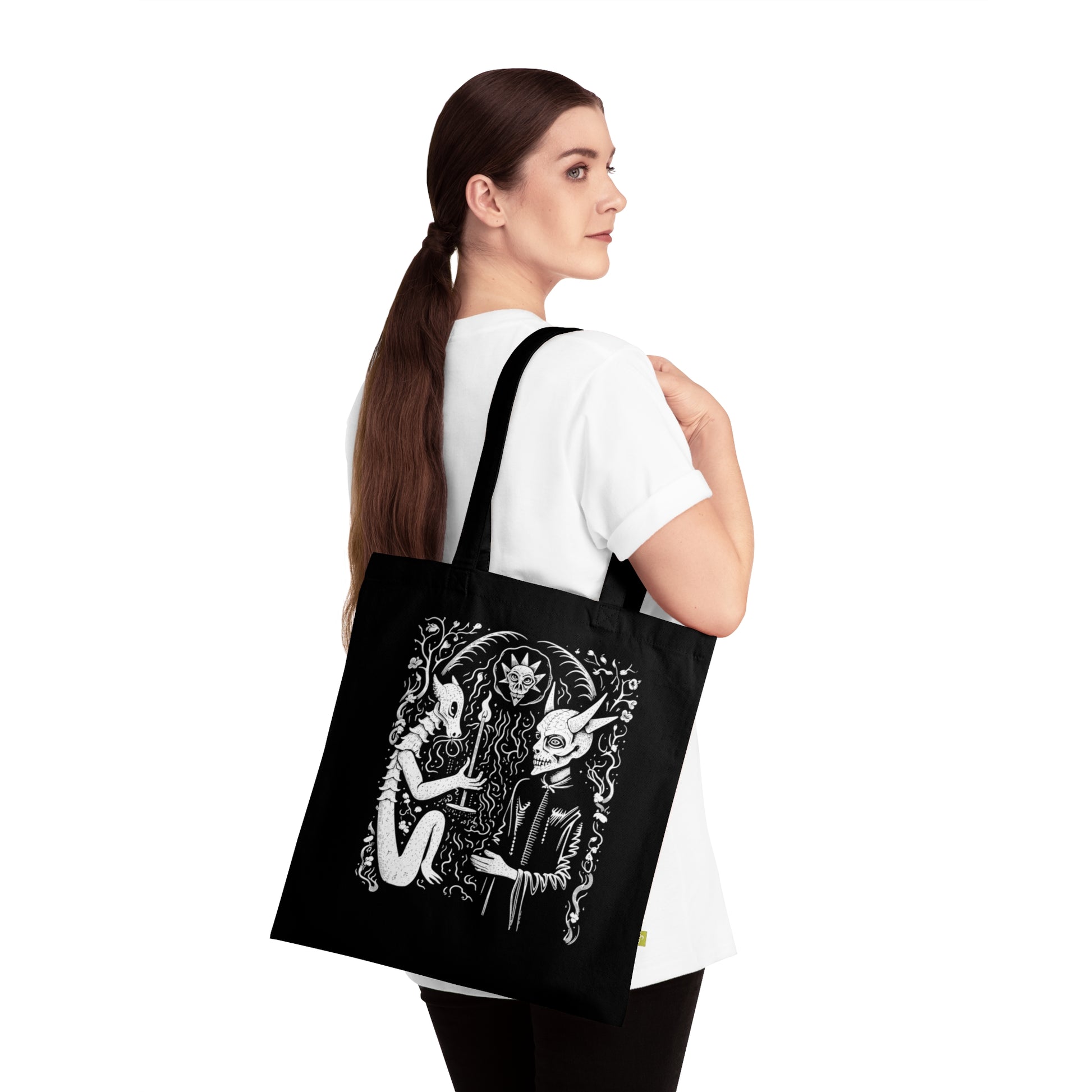 Tote Bag Pact with the Devil in White - Frogos Design