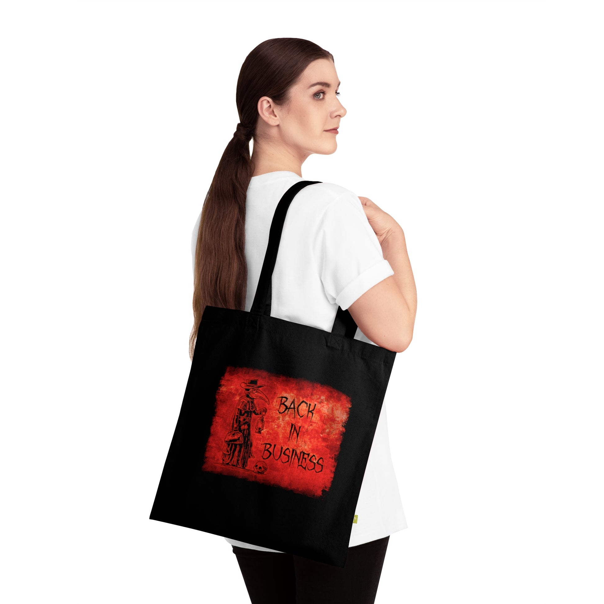 Tote Bag Back in Business in Red - Frogos Design