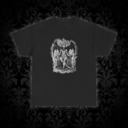 Unisex T-shirt Devil on his Throne in Grey