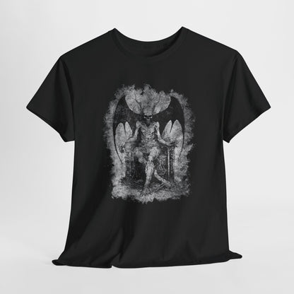 Unisex T-shirt Devil on his Throne in Grey