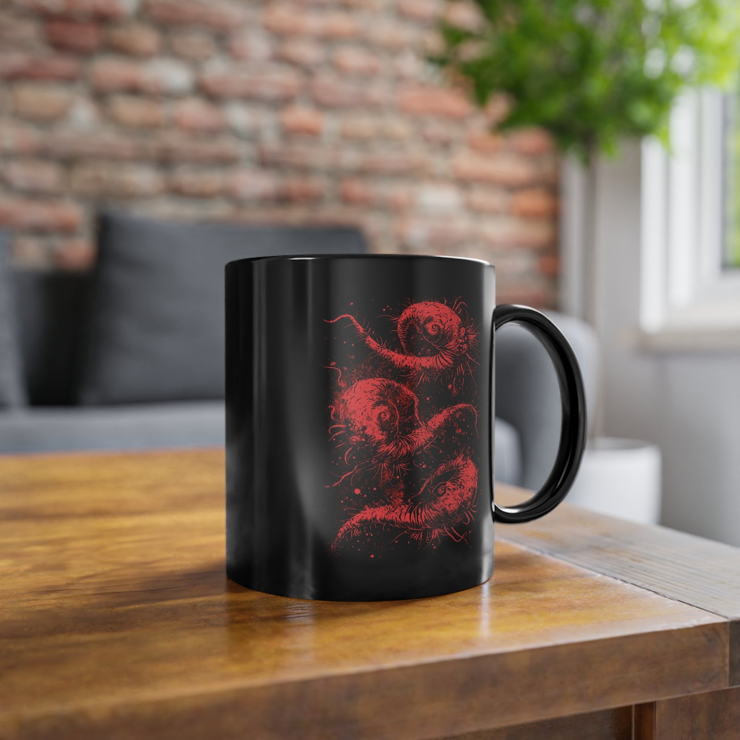 Mug Cosmic Worms in Red