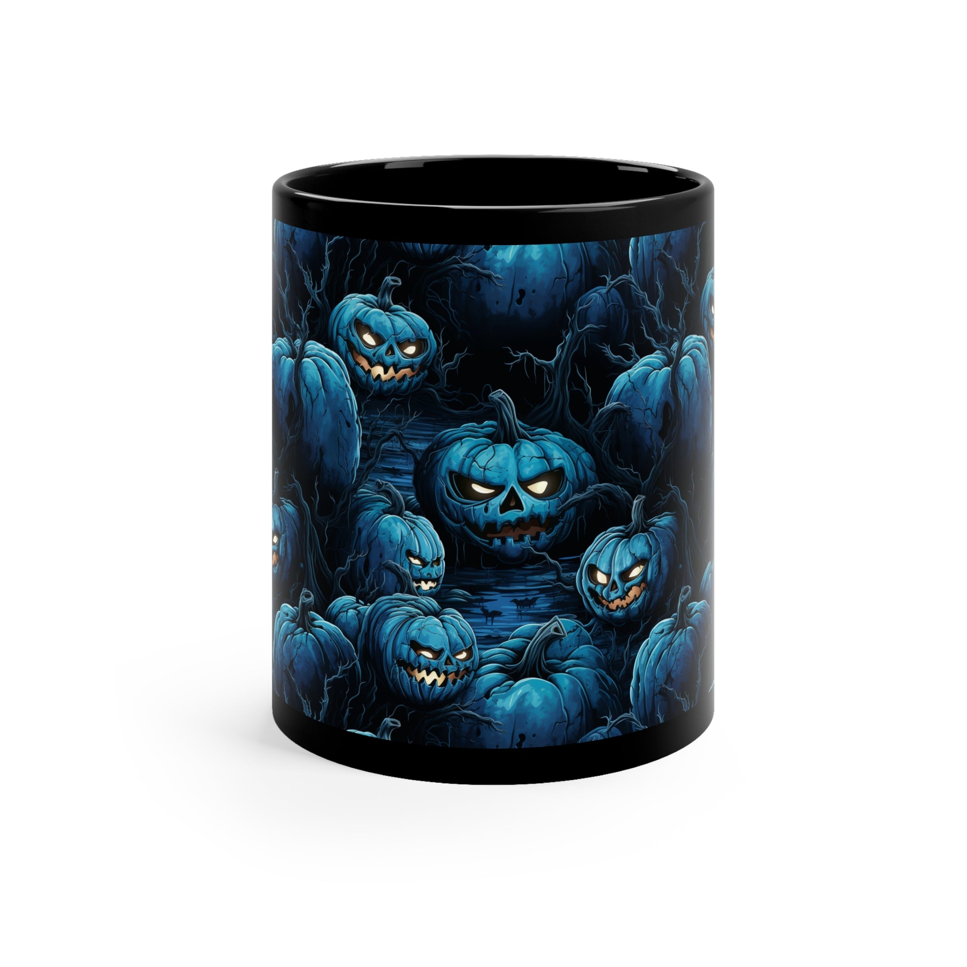 Mug Spooky Blue Halloween Pumpkins - Frogos Design