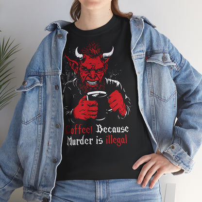 Unisex T-shirt Coffee Devil in Red