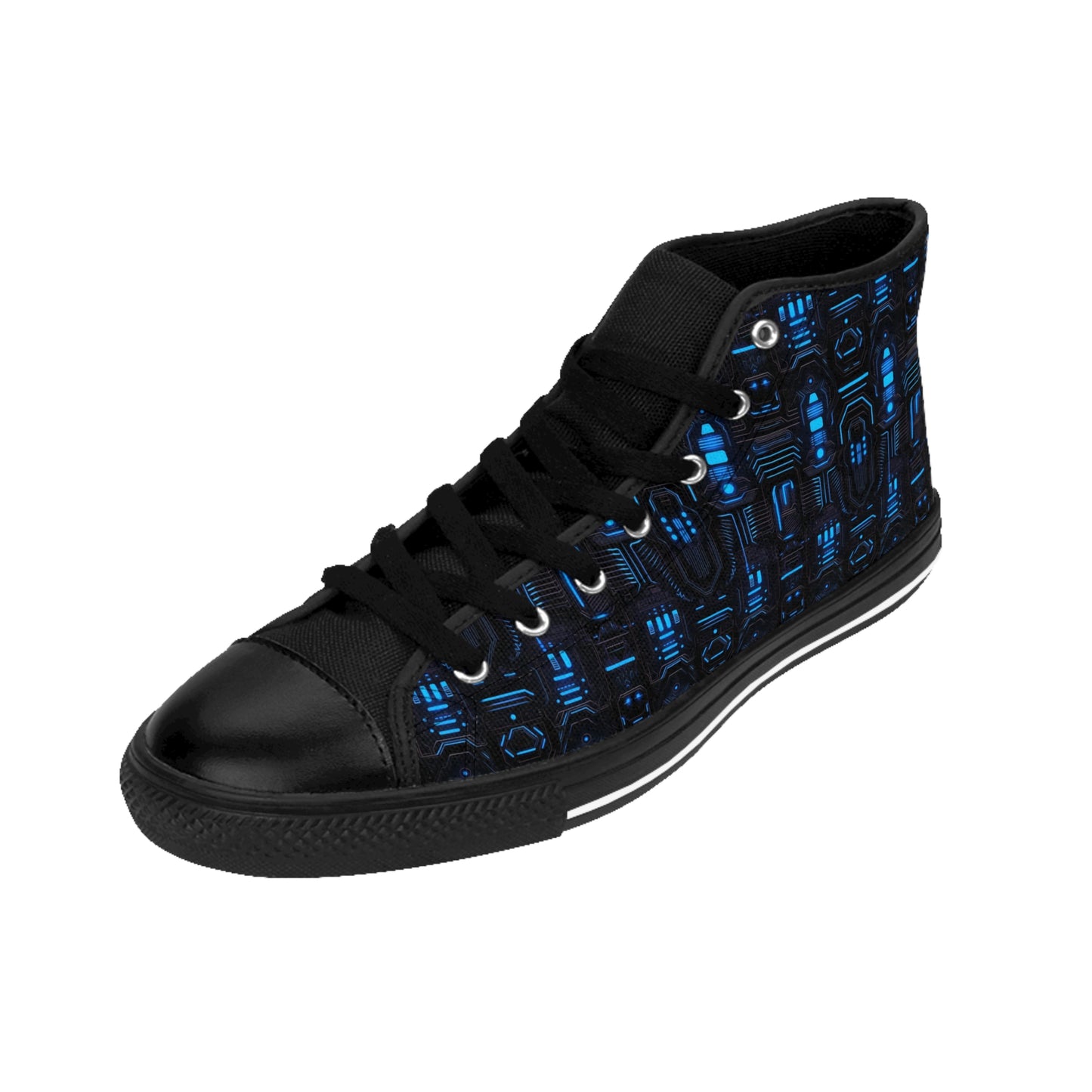 Classic Sneakers Dark Alien Structures in Blue - Frogos Design