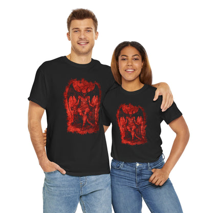 Unisex T-shirt Devil on his Throne in Red