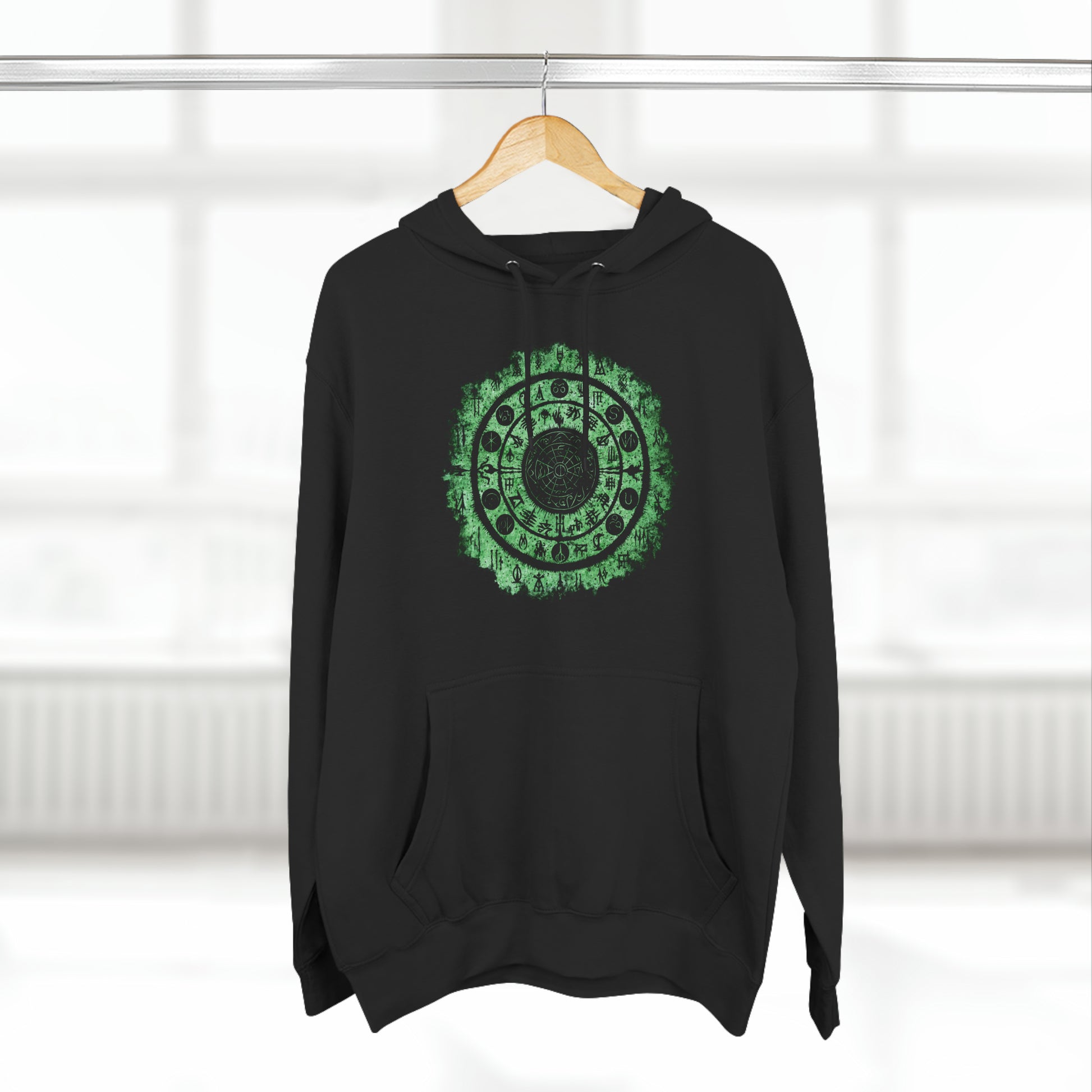 Unisex Pullover Hoodie Witchcraft seal - Green - Frogos Design