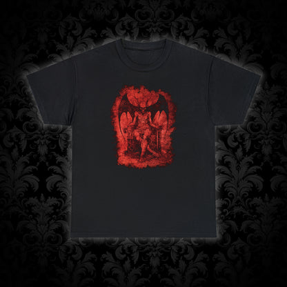 Unisex T-shirt Devil on his Throne in Red - Frogos Design