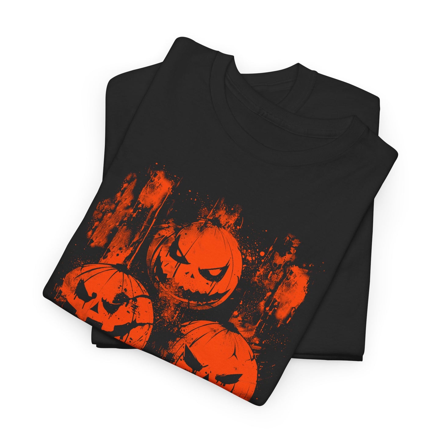 Unisex T-shirt Halloween Pumpkins Trick or Treat in Orange