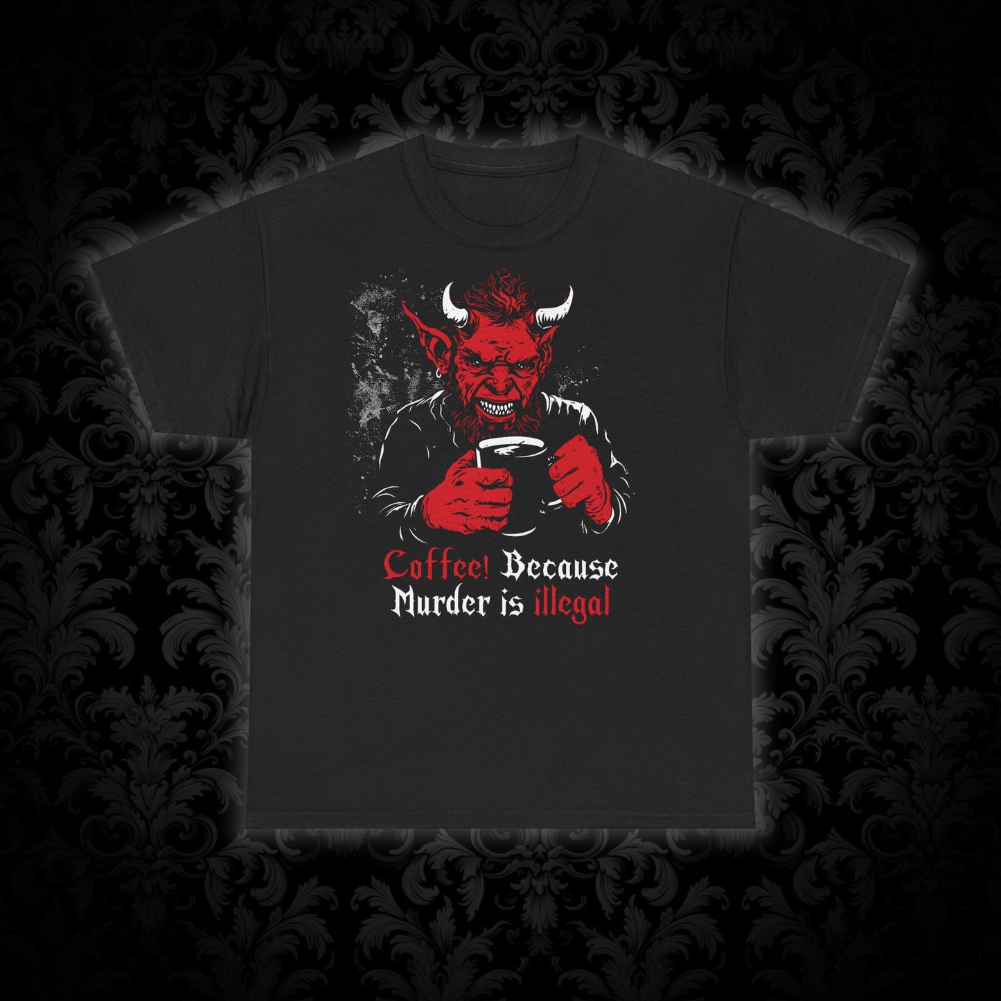 Unisex T-shirt Coffee Devil in Red