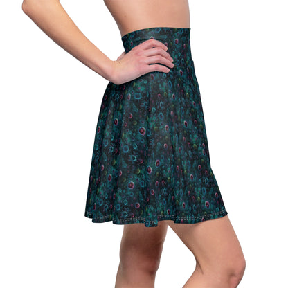 Women's Skater Skirt Blue Bacteria - Frogos Design