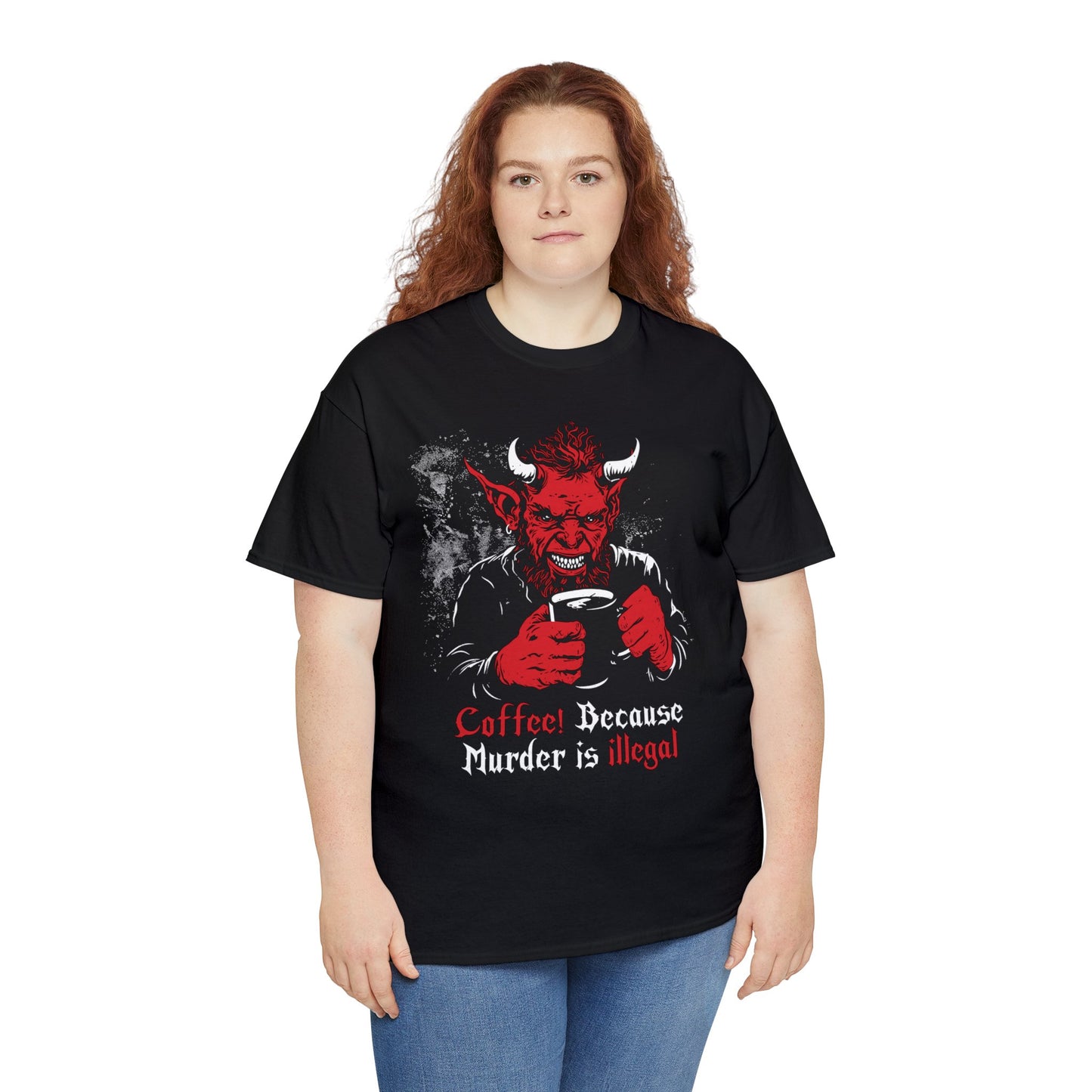 Unisex T-shirt Coffee Devil in Red