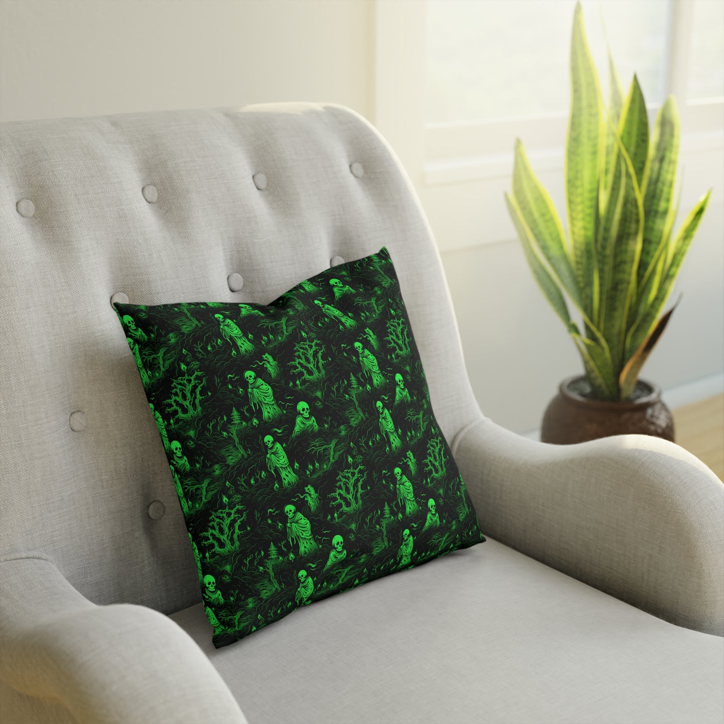 Cushions Spooky Ghosts in Green - Frogos Design