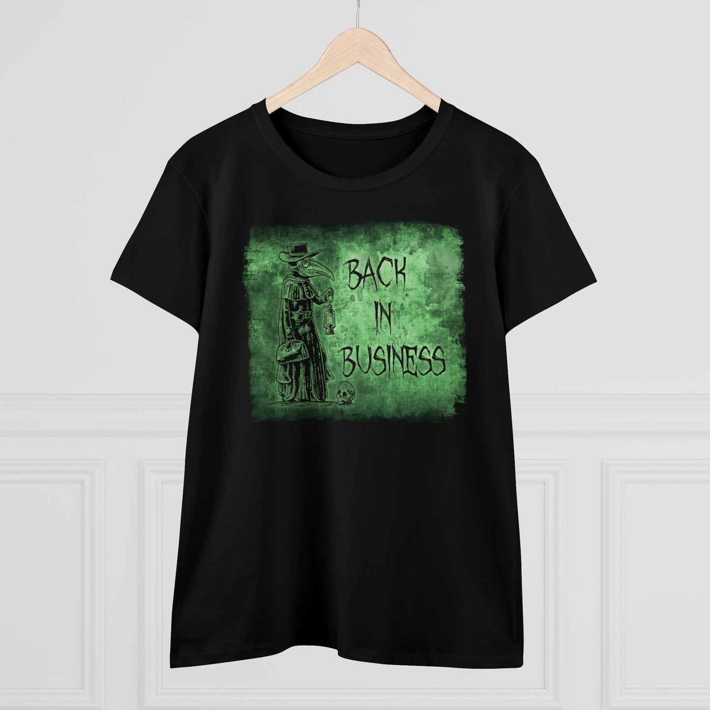 Women's T-shirt Back in Business in Green - Frogos Design