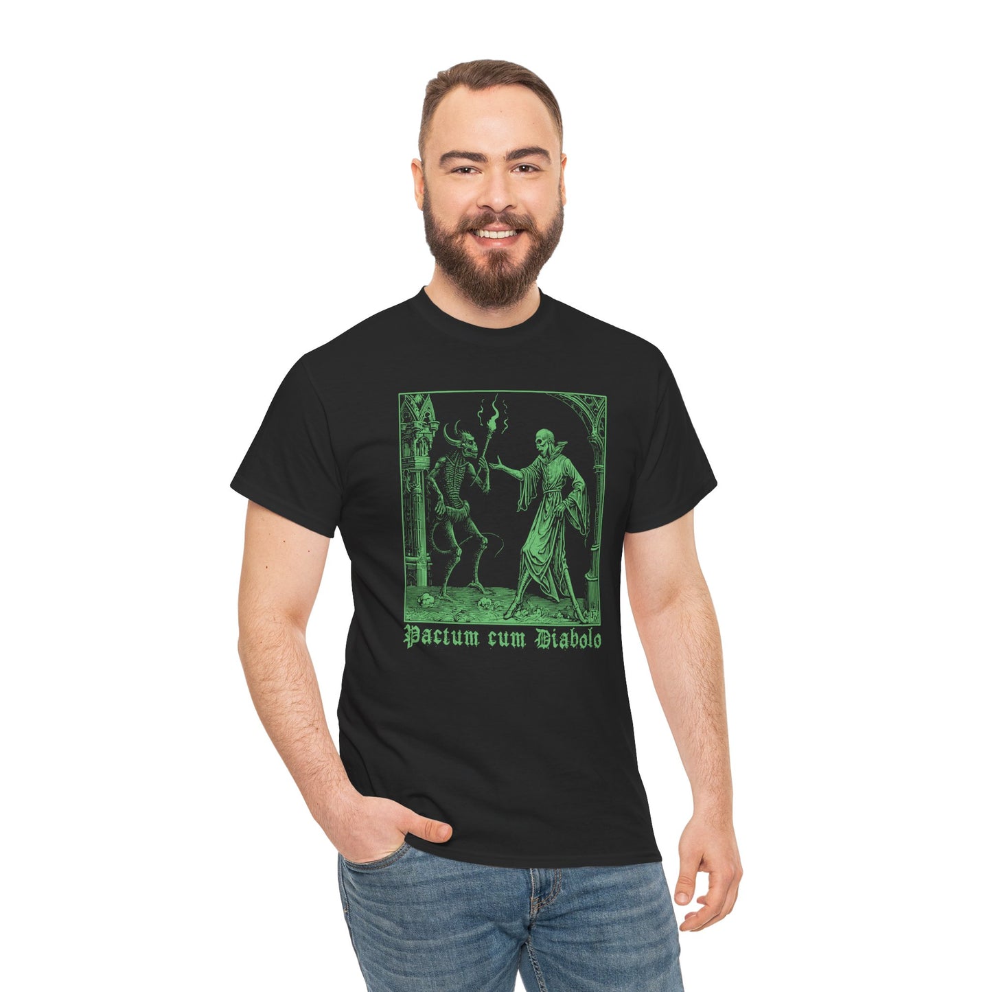 Unisex T-shirt Pactum cum Diabolo in Green