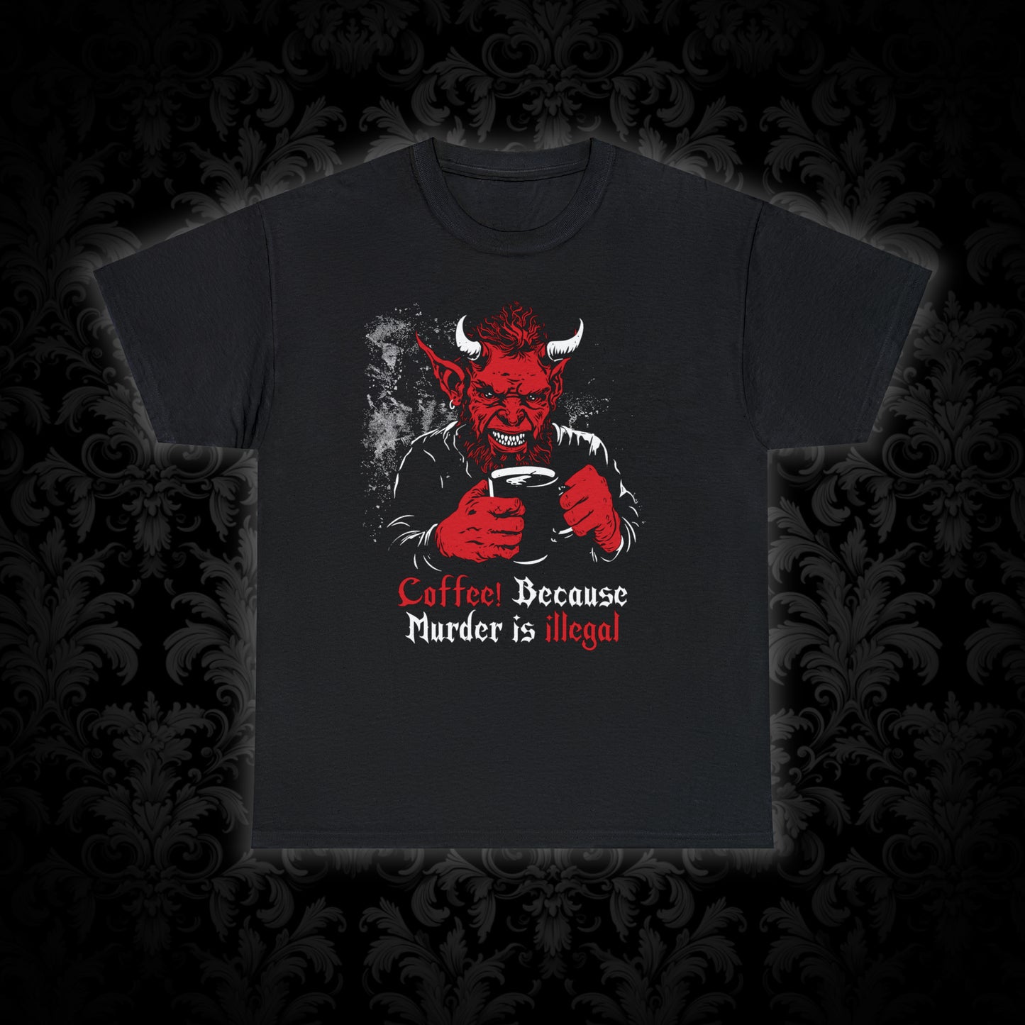 Unisex T-shirt Coffee Devil in Red