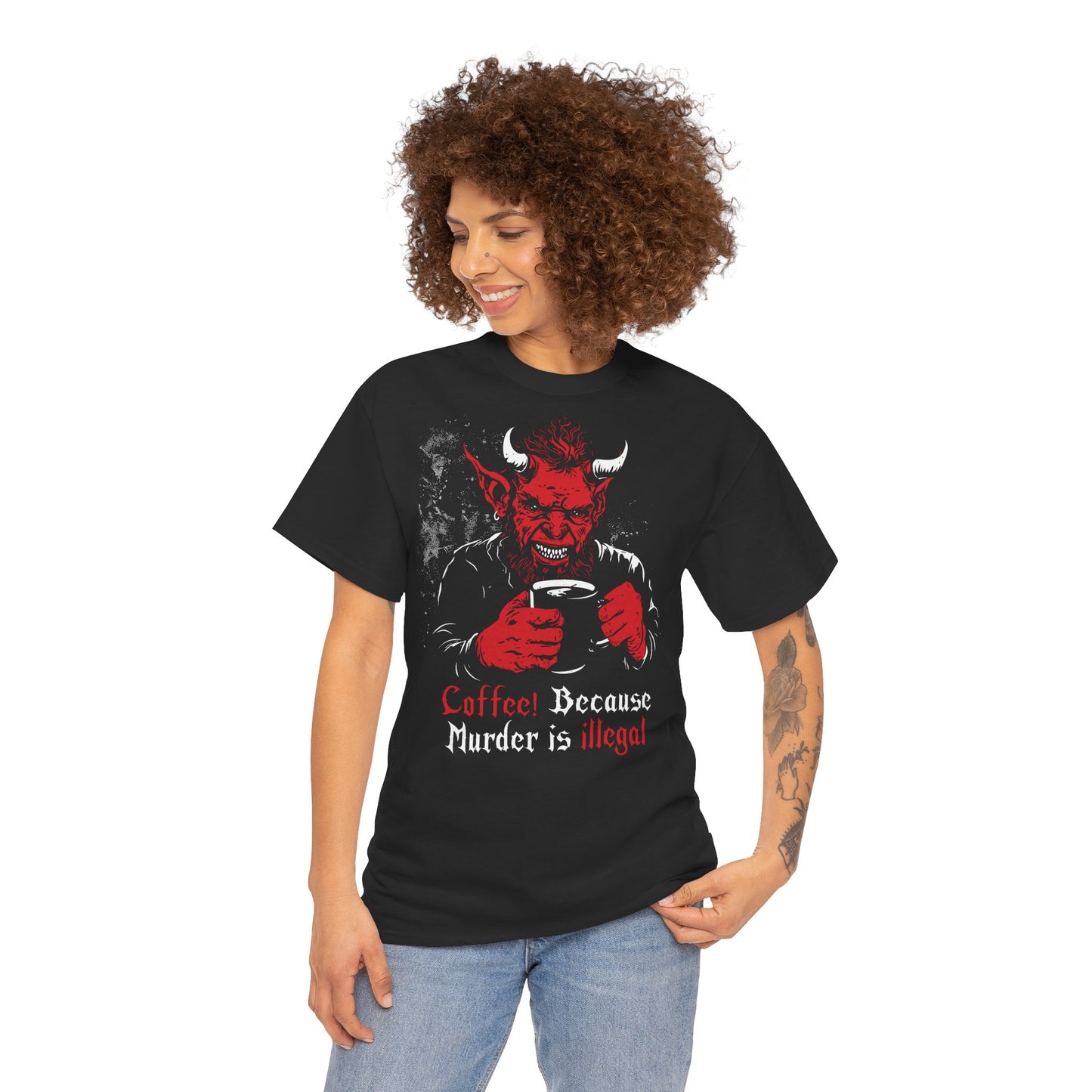 Unisex T-shirt Coffee Devil in Red