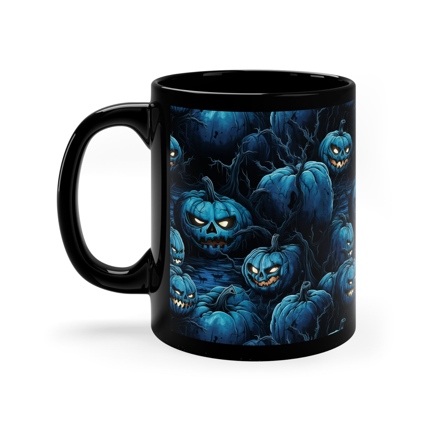 Mug Spooky Blue Halloween Pumpkins - Frogos Design