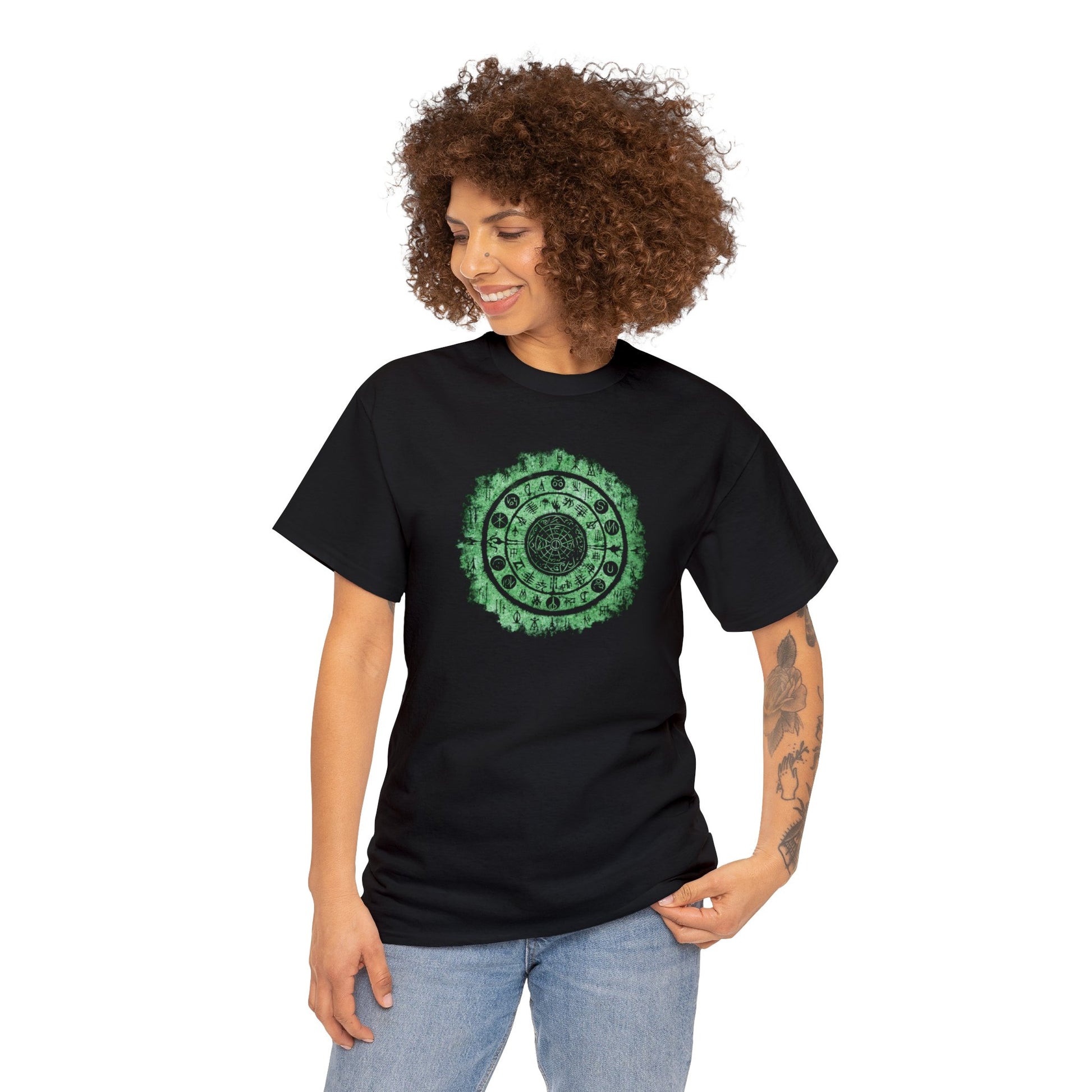 Unisex T-shirt Witchcraft Seal in Green - Frogos Design