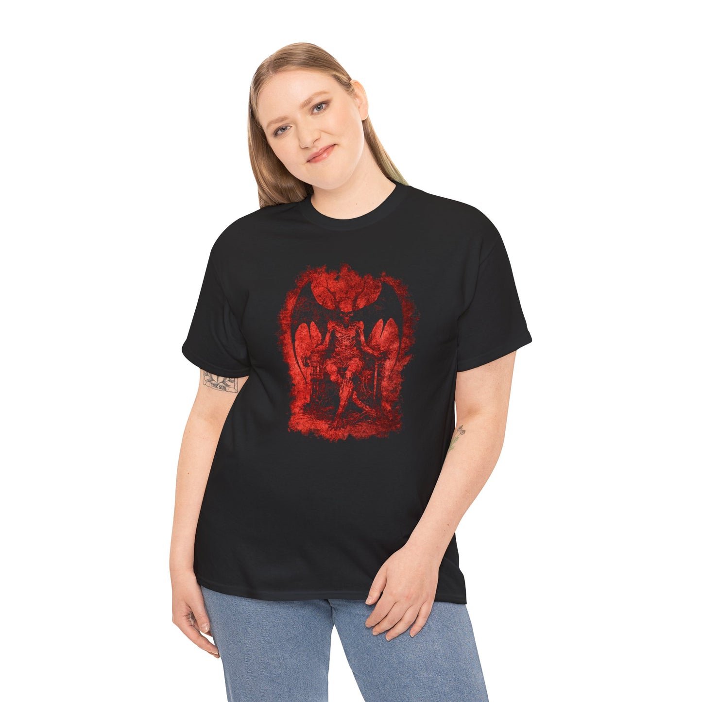 Unisex T-shirt Devil on his Throne in Red