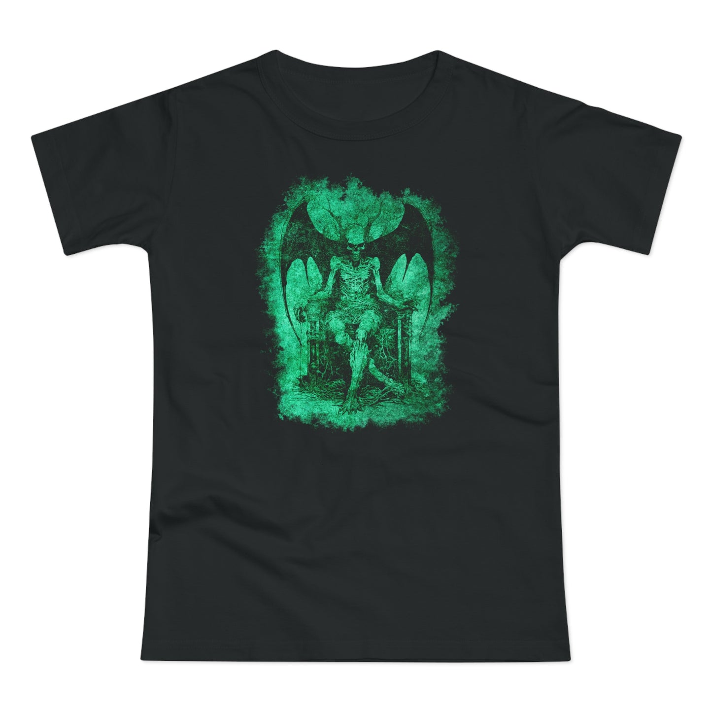 Women's T-shirt Devil on his Throne in Green