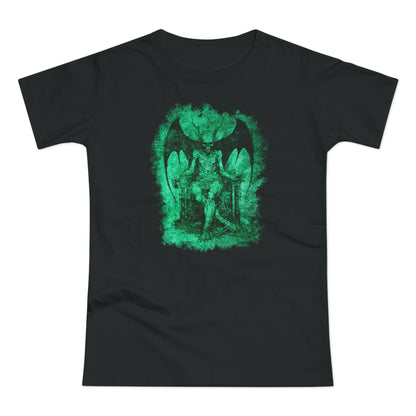 Women's T-shirt Devil on his Throne in Green