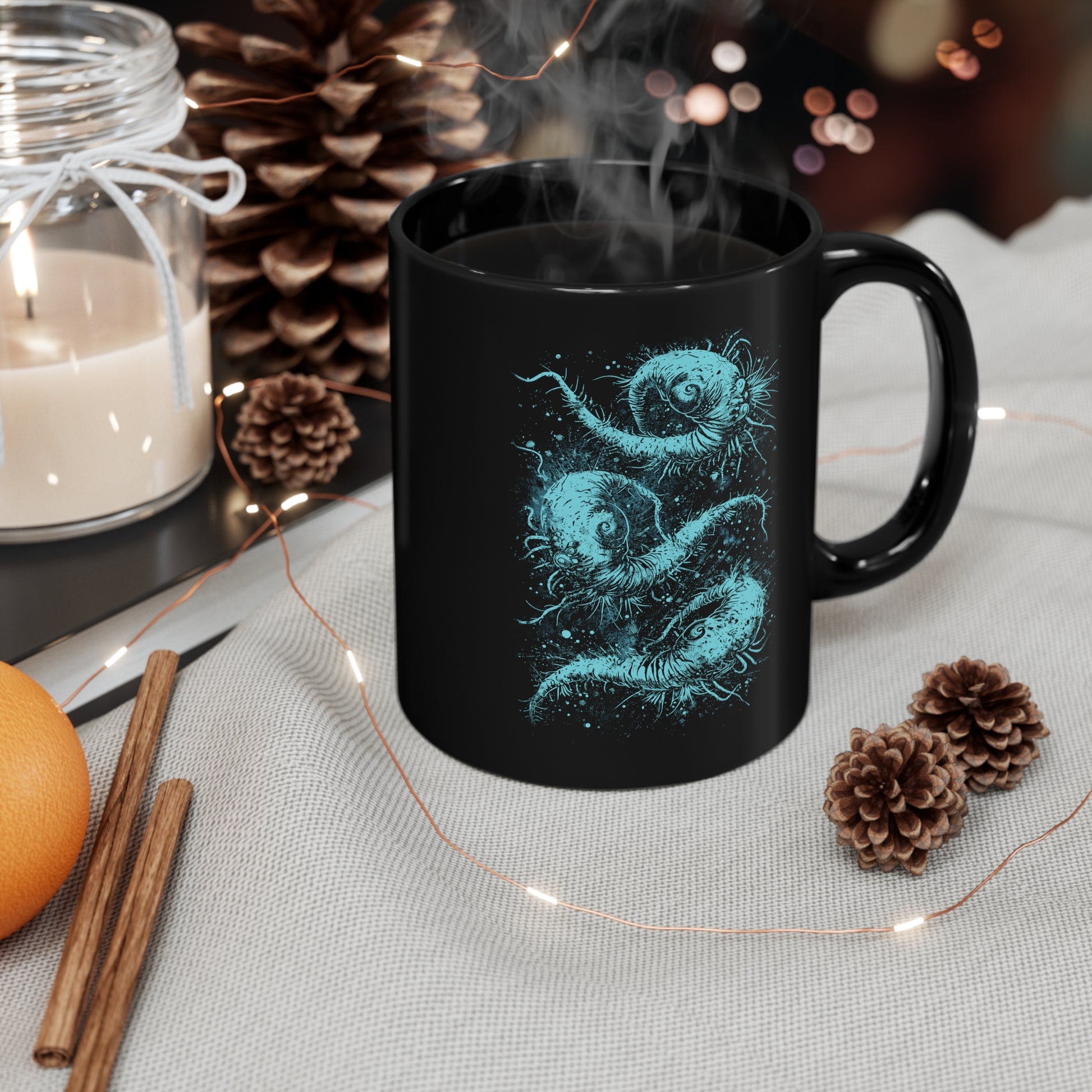 Mug Cosmic Worms in Blue - Frogos Design