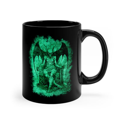 Mug Devil on his Throne in Hell in Green - Frogos Design