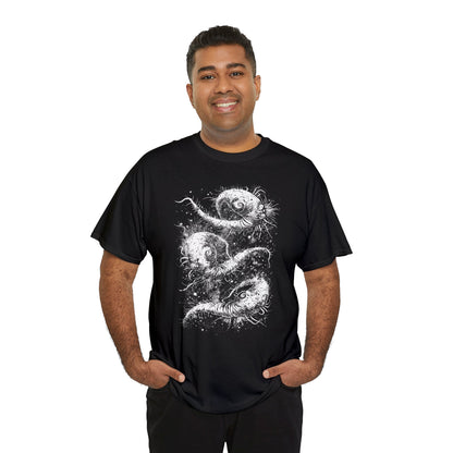 Unisex T-shirt Cosmic Worms in White - Frogos Design